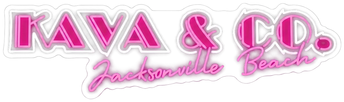 Kava and Co Jacksonville Beach neon sign